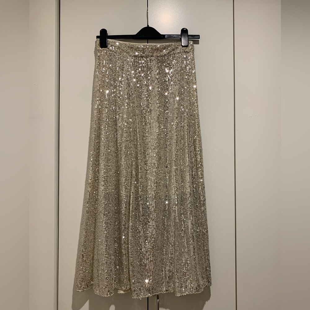 H&M Midi Cream Sequin Skirt - New Year’s Eve